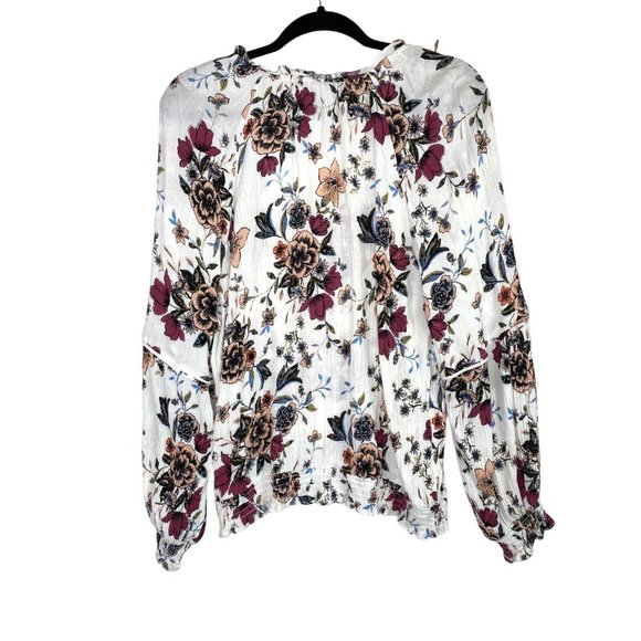 American Rag Bohemian‎ Floral Multicolor Top Shirt Blouse Lace Size M - Picture 2 of 6
